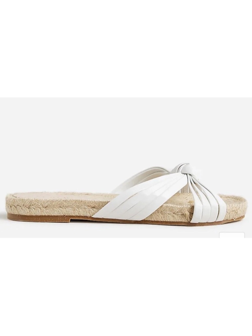 J. Crew women’s White Knotted Espadrille summer Slides Size 8 worn once EUC! - Picture 2 of 14